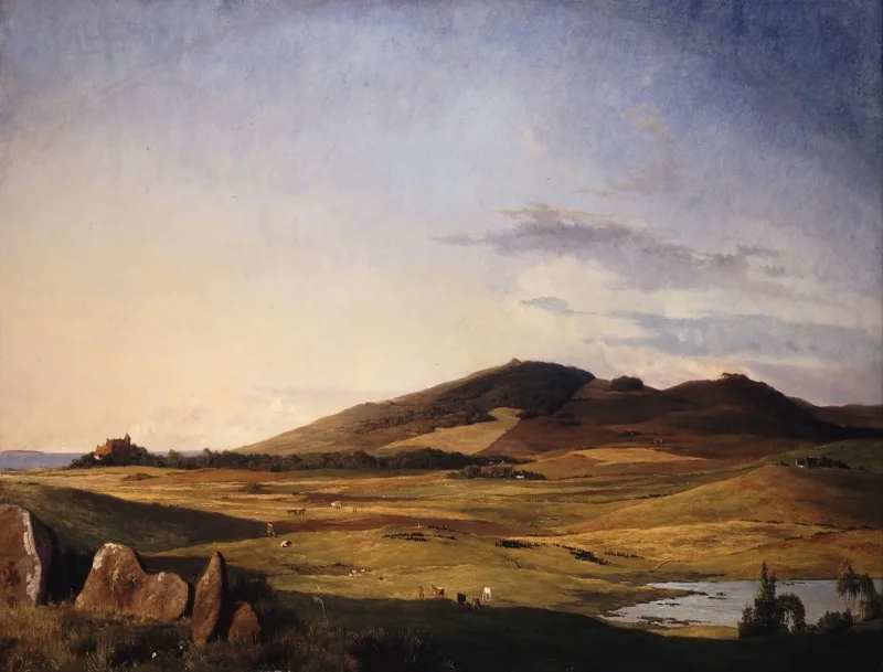 Johan Lundbye – Seeländische Landschaft 1840 | Giclée Kunstdruck gerahmt