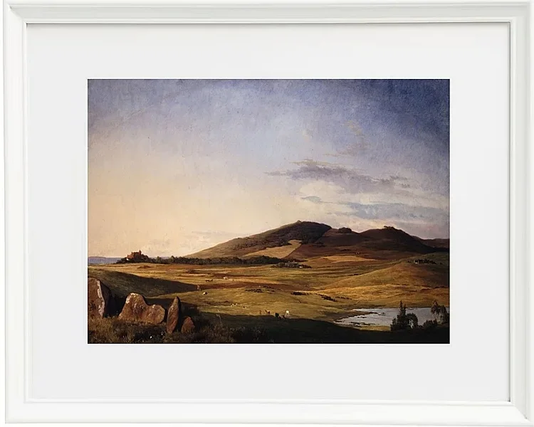 Johan Lundbye – Seeländische Landschaft 1840 | Giclée Kunstdruck gerahmt