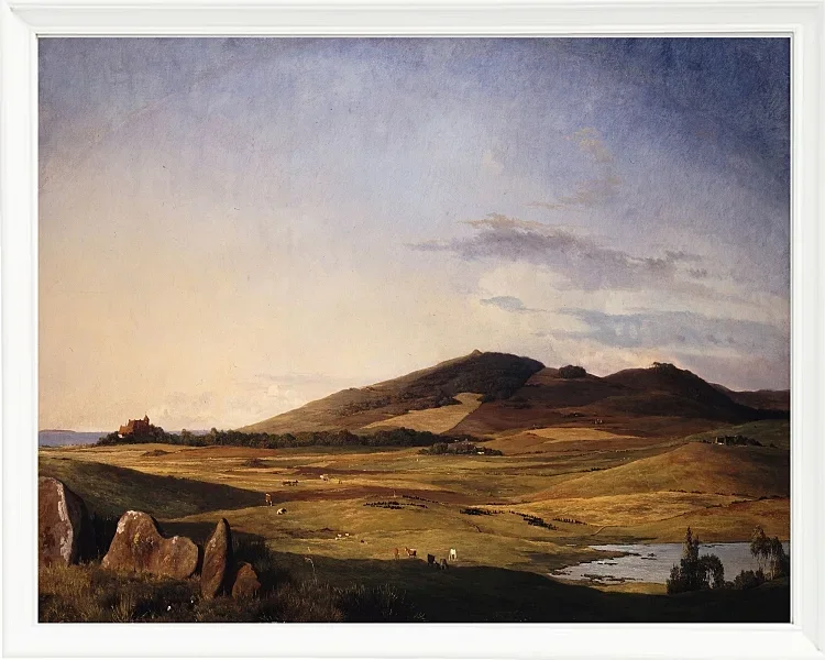 Johan Lundbye – Seeländische Landschaft 1840 | Giclée Kunstdruck gerahmt