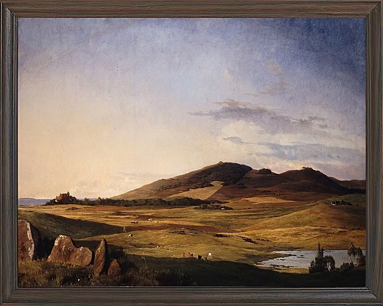 Johan Lundbye – Seeländische Landschaft 1840 | Giclée Kunstdruck gerahmt