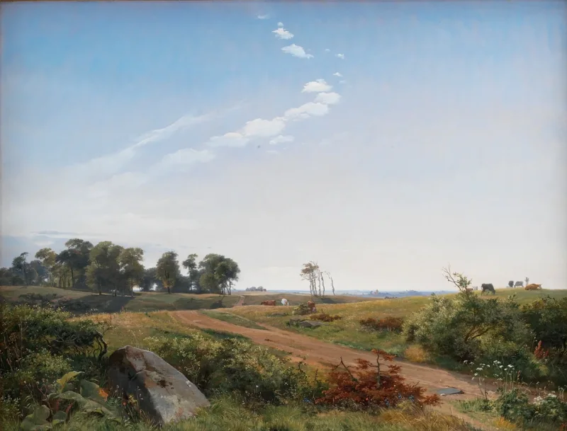 Johan Lundbye – Seeländische Landschaft 1845 | Giclée Kunstdruck gerahmt