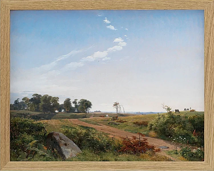 Johan Lundbye – Seeländische Landschaft 1845 | Giclée Kunstdruck gerahmt