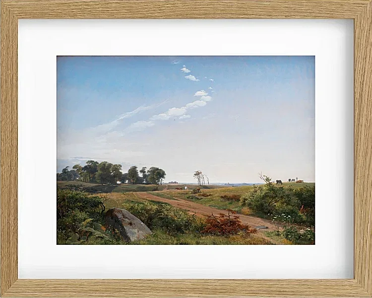 Johan Lundbye – Seeländische Landschaft 1845 | Giclée Kunstdruck gerahmt