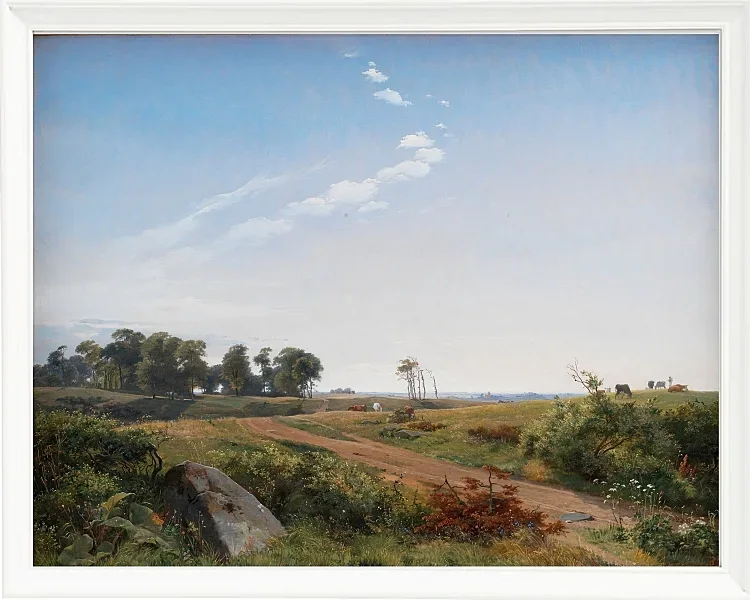 Johan Lundbye – Seeländische Landschaft 1845 | Giclée Kunstdruck gerahmt