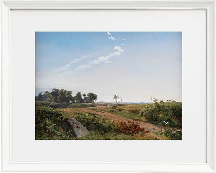 Johan Lundbye – Seeländische Landschaft 1845 | Giclée Kunstdruck gerahmt