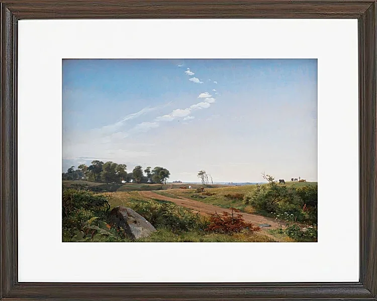 Johan Lundbye – Seeländische Landschaft 1845 | Giclée Kunstdruck gerahmt