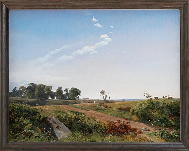Johan Lundbye – Seeländische Landschaft 1845 | Giclée Kunstdruck gerahmt