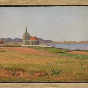 Johan Lundbye – Vinderød-Kirche bei Frederiksværk 1837 | Giclée Kunstdruck gerahmt
