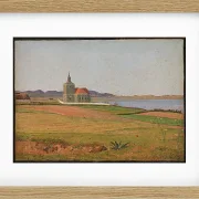 Johan Lundbye – Vinderød-Kirche bei Frederiksværk 1837 | Giclée Kunstdruck gerahmt