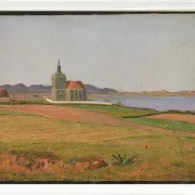 Johan Lundbye – Vinderød-Kirche bei Frederiksværk 1837 | Giclée Kunstdruck gerahmt
