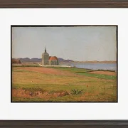 Johan Lundbye – Vinderød-Kirche bei Frederiksværk 1837 | Giclée Kunstdruck gerahmt