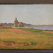 Johan Lundbye – Vinderød-Kirche bei Frederiksværk 1837 | Giclée Kunstdruck gerahmt