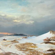 Johan Lundbye – Winterlandschaft mit Nordsee ländlichem Charakter 1841 | Giclée Kunstdruck gerahmt