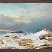 Johan Lundbye – Winterlandschaft mit Nordsee ländlichem Charakter 1841 | Giclée Kunstdruck gerahmt