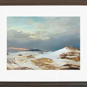 Johan Lundbye – Winterlandschaft mit Nordsee ländlichem Charakter 1841 | Giclée Kunstdruck gerahmt