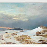 Johan Lundbye – Winterlandschaft mit Nordsee ländlichem Charakter 1841 | Giclée Kunstdruck gerahmt