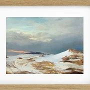Johan Lundbye – Winterlandschaft mit Nordsee ländlichem Charakter 1841 | Giclée Kunstdruck gerahmt