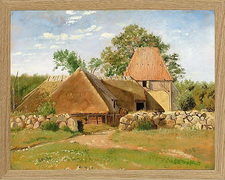 Johan Lundbye – Ziegelei in Asnæs 1847 | Giclée Kunstdruck gerahmt