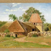 Johan Lundbye – Ziegelei in Asnæs 1847 | Giclée Kunstdruck gerahmt