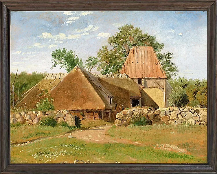 Johan Lundbye – Ziegelei in Asnæs 1847 | Giclée Kunstdruck gerahmt