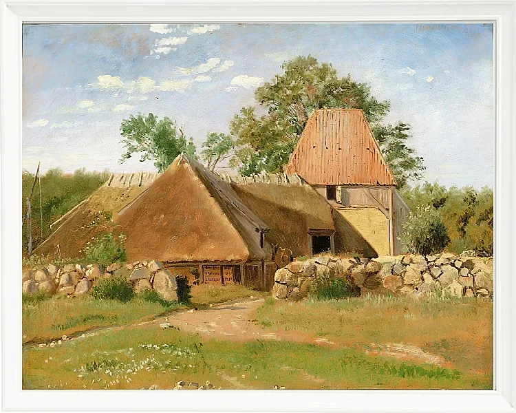 Johan Lundbye – Ziegelei in Asnæs 1847 | Giclée Kunstdruck gerahmt