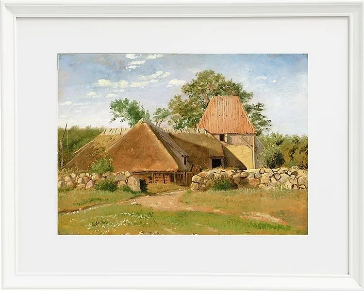 Johan Lundbye – Ziegelei in Asnæs 1847 | Giclée Kunstdruck gerahmt