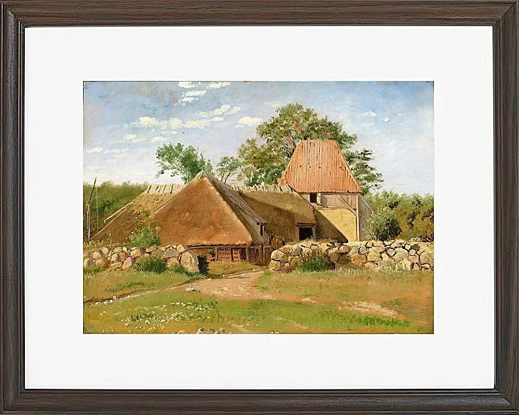Johan Lundbye – Ziegelei in Asnæs 1847 | Giclée Kunstdruck gerahmt
