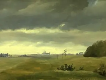 Johan T. Lundbye | Ansicht von Frederiksborg - 1841 | Gerahmter Kunstdruck | Goldenes Zeitalter Dänemark | formida