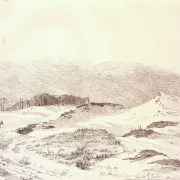 Johan T. Lundbye | Vinterlandskab i nordsjællandsk - 1841 | Indrammet kunsttryk | Danmarks Guldalder | formida