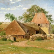 Johan T. Lundbye | Ziegelei in Asnæs – 1847 | Gerahmter Kunstdruck | Goldenes Zeitalter Dänemark | formida