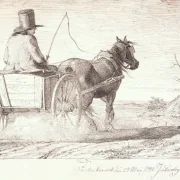 Johan T. Lundbye | Bauer fährt in einem Karren - 1840 | Gerahmter Kunstdruck | Goldenes Zeitalter Dänemark | formida