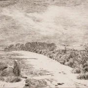 Johan T. Lundbye | Nær Himlingøje, vinterlandskab - 1845 | Indrammet kunsttryk | Danmarks Guldalder | formida