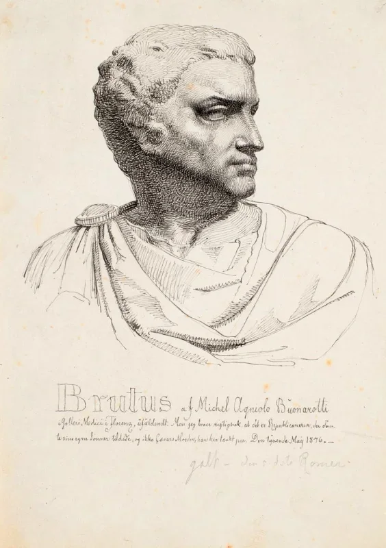 Johan T. Lundbye | Brutus' Hoved - 1846 | Indrammet kunsttryk | Danmarks Guldalder | formida