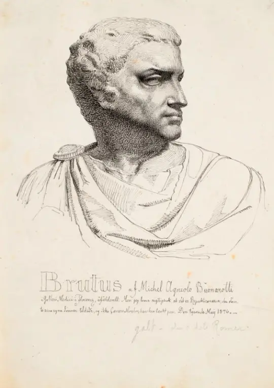 Johan T. Lundbye | Brutus' Hoved - 1846 | Indrammet kunsttryk | Danmarks Guldalder | formida