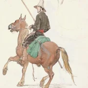 Johan T. Lundbye | Campagnol zu Pferd - 1846 | Gerahmter Kunstdruck | Goldenes Zeitalter Dänemark | formida