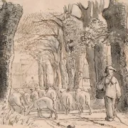 Johan T. Lundbye | Hyrdedrengen - 1843 | Indrammet kunsttryk | Danmarks Guldalder | formida