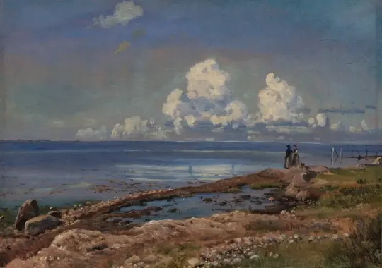 Johan T. Lundbye | Stranden ved Refsnæs, Sjælland - 1847 | Indrammet kunsttryk | Danmarks Guldalder | formida