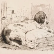 Johan T. Lundbye | De to venner - 1843 | Indrammet kunsttryk | Danmarks Guldalder | formida