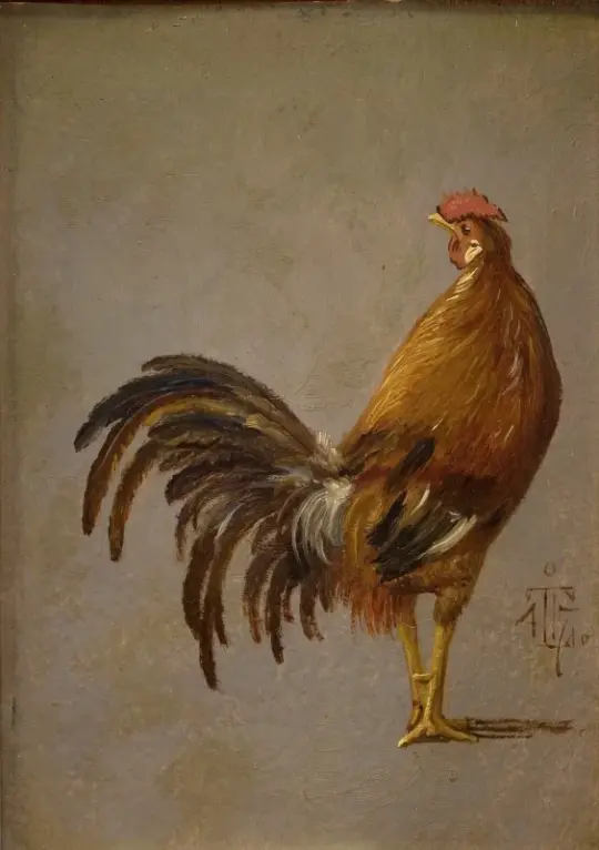 Johan T. Lundbye | En hane - 1847 | Indrammet kunsttryk | Danmarks Guldalder | formida