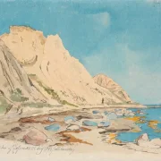 Johan T. Lundbye | Hellede Klint, Refsnæs - 1843 | Indrammet kunsttryk | Danmarks Guldalder | formida