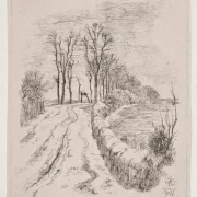 Johan T. Lundbye | Allé nær Vallø - 1845 | Indrammet kunsttryk | Danmarks Guldalder | formida