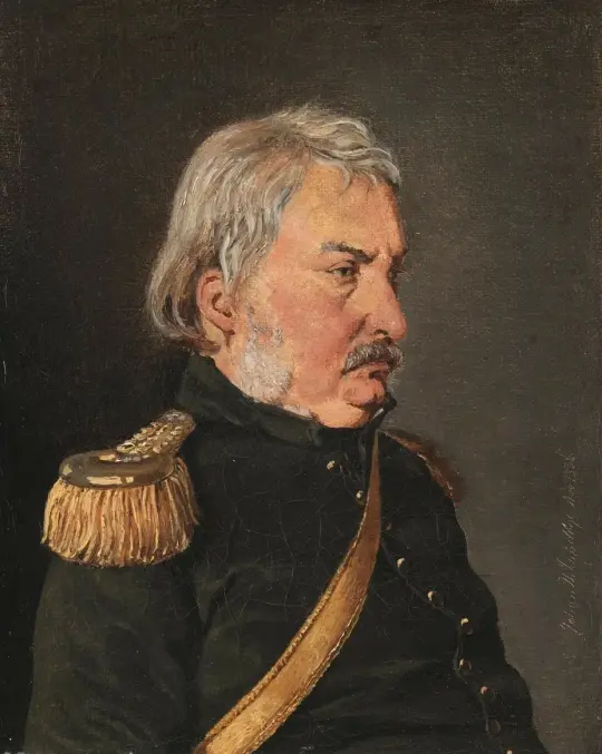 Johan T. Lundbye | Oberst Joachim Theodor Lundbye - 1836 | Indrammet kunsttryk | Danmarks Guldalder | formida