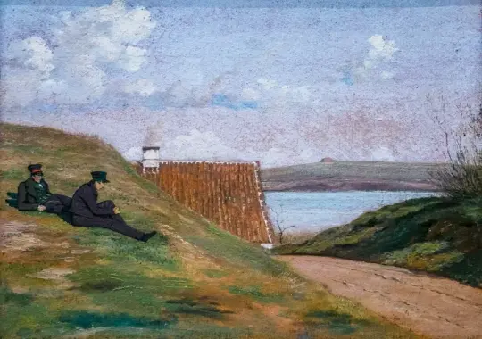 Johan T. Lundbye | En sænket sti ved Frederiksværk - 1837 | Indrammet kunsttryk | Danmarks Guldalder | formida