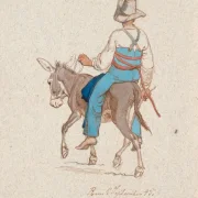 Johan T. Lundbye | Æselrytter set lidt bagfra - 1845 | Indrammet kunsttryk | Danmarks Guldalder | formida