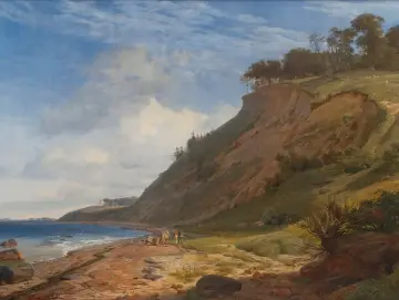 Johan T. Lundbye | Blick von Kitnæs auf den Roskilde-Fjord – 1836 | Gerahmter Kunstdruck | Goldenes Zeitalter Dänemark | formida