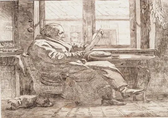 Johan T. Lundbye | Justizrat Emanuel Bonnevie - 1847 | Gerahmter Kunstdruck | Goldenes Zeitalter Dänemark | formida