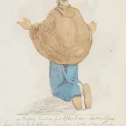 Johan T. Lundbye | Knælende mand - 1845 | Indrammet kunsttryk | Danmarks Guldalder | formida