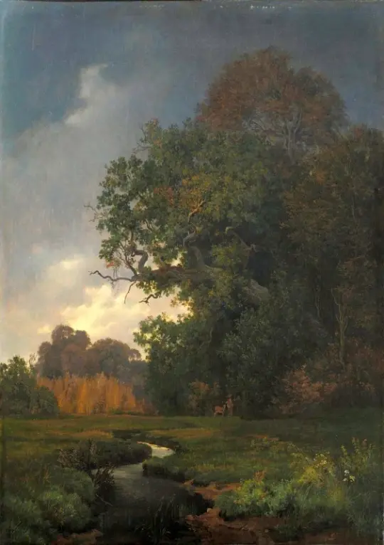 Johan T. Lundbye | Landskab i overskyet vejr - 1840 | Indrammet kunsttryk | Danmarks Guldalder | formida