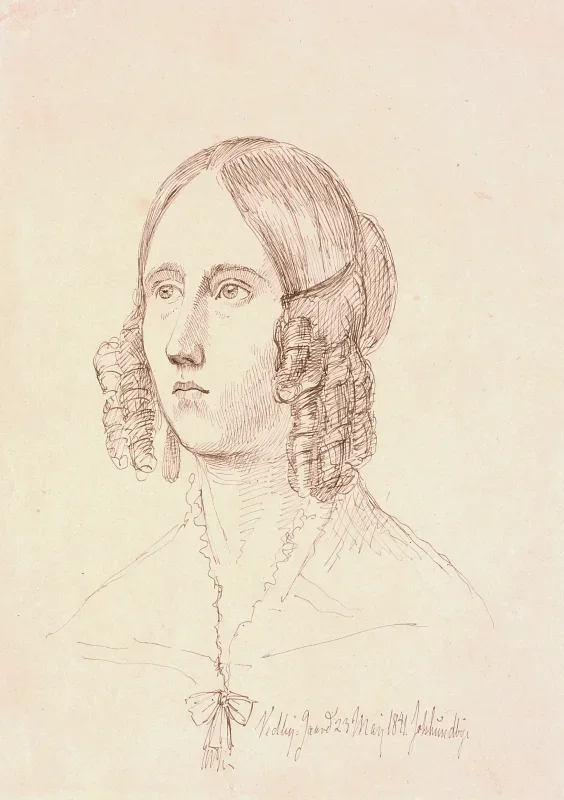 Johan T. Lundbye | Louise Marie Neergaard – 1841 | Gerahmter Kunstdruck | Goldenes Zeitalter Dänemark | formida