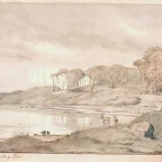 Johan T. Lundbye | Landschaft - 1839 | Gerahmter Kunstdruck | Goldenes Zeitalter Dänemark | formida